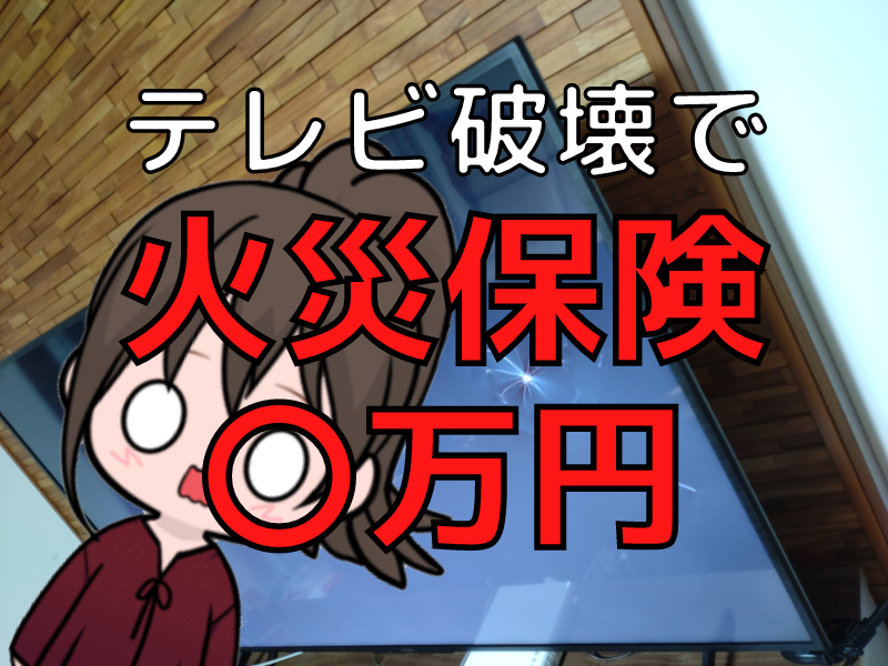 【悲劇】子どもがテレビを破壊！火災保険でもらえた金額は〇万円